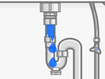 排水ホースの継ぎ目から水が漏れる